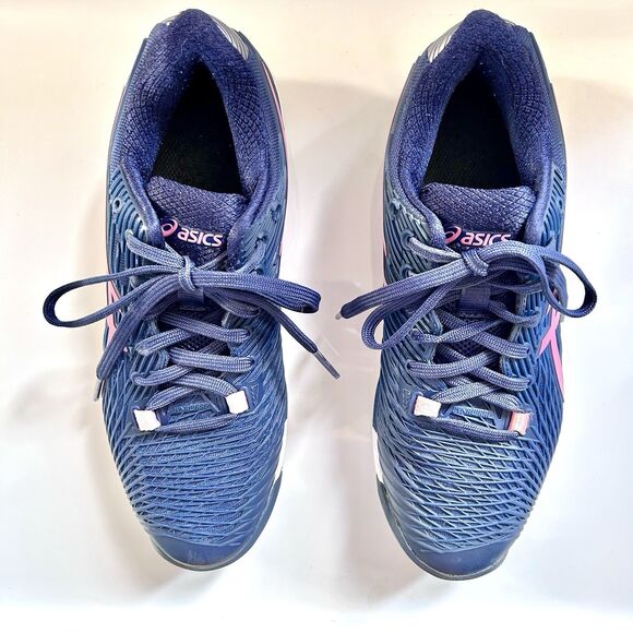 ASICS Womens Solution Speed FF 2 Tennis Shoes 1042A136 Size 7.5 Blue Pink - Picture 4 of 11